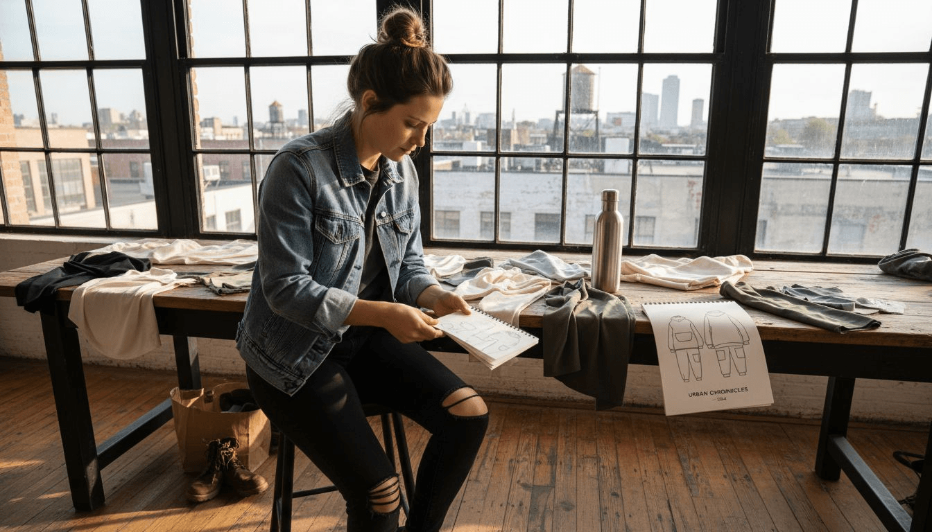 Designer examines organic fabrics in loft studio