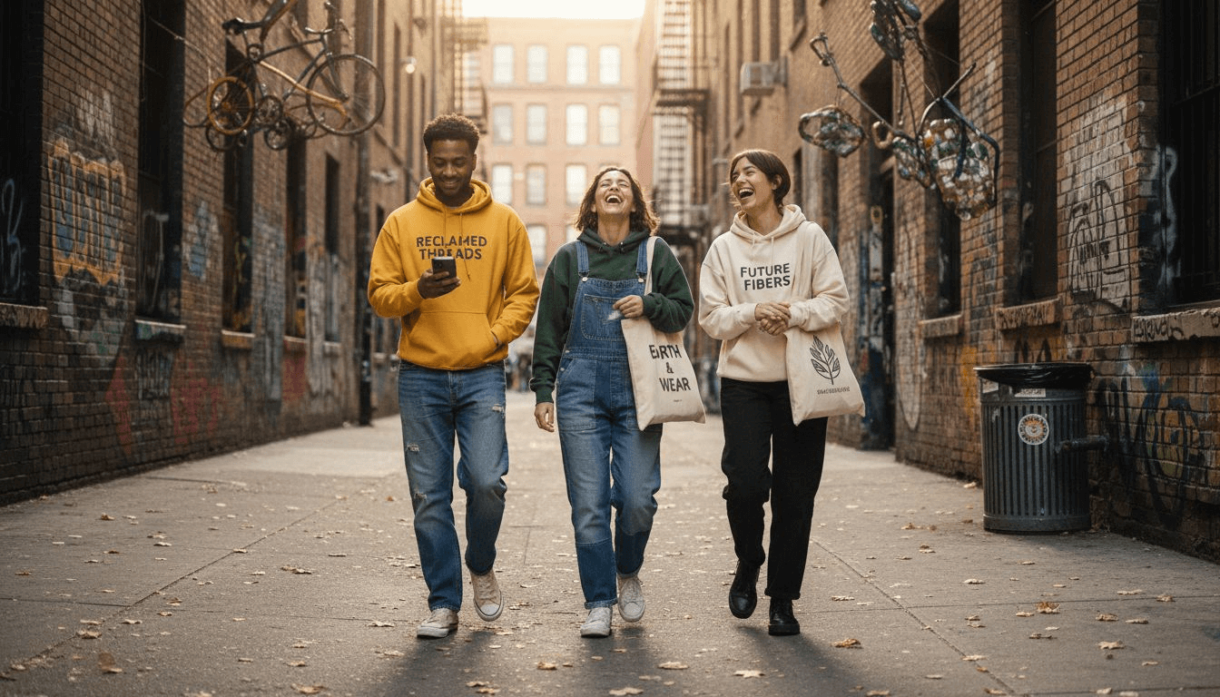 Youth in ethical streetwear walk in graffiti alley