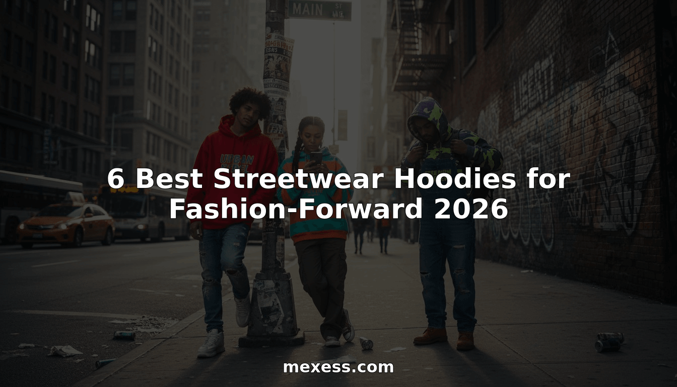 Trendy group wearing streetwear hoodies in city