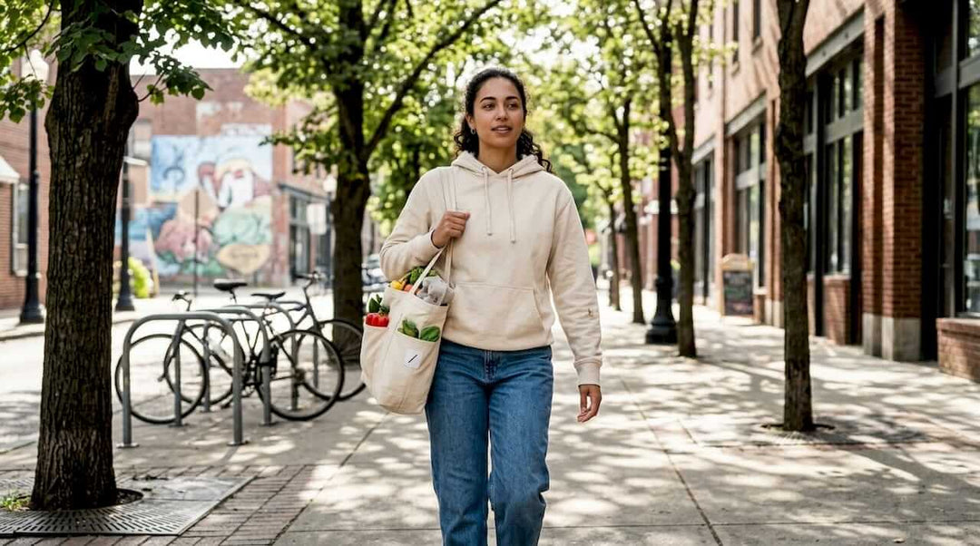 Urban walker in organic cotton streetwear