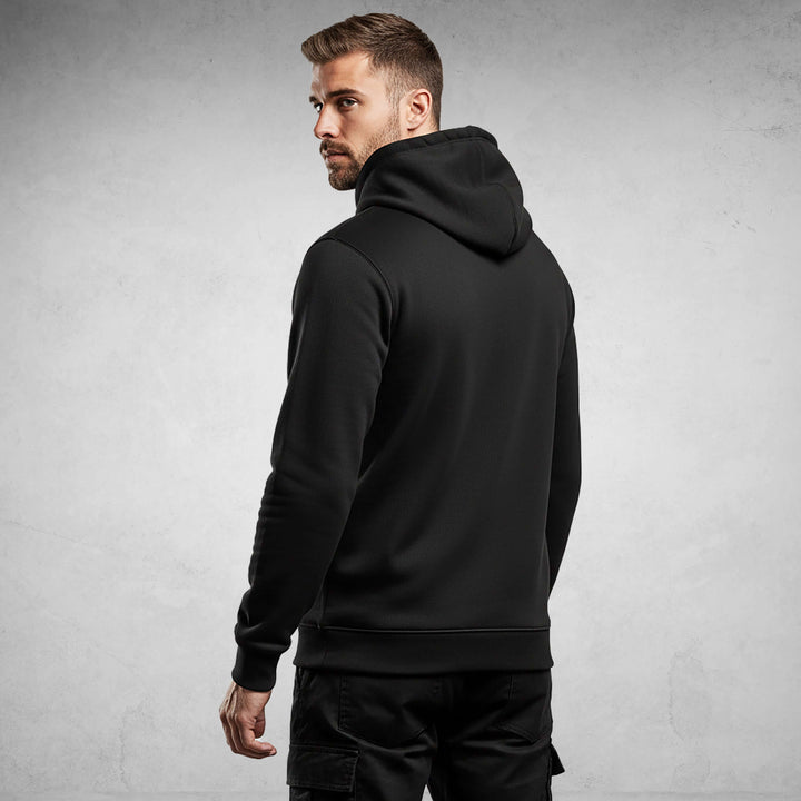 Iconic Streetwear Hoodie DR710 in black, showcasing modern streetwear style and minimalist design for versatile men&