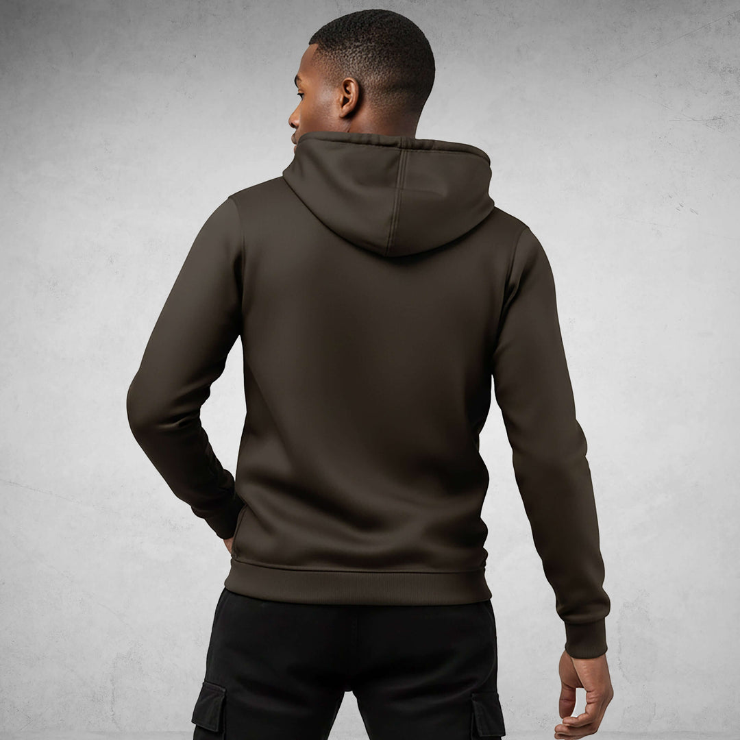 Back view of Core Streetwear Hoodie DR680 in organic cotton, showcasing modern style and premium craftsmanship.