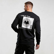 Alt Tag: streetwear sweatshirt Iconic Streetwear Sweatshirt RO722 black back view with bold graphic print, premium organic cotton