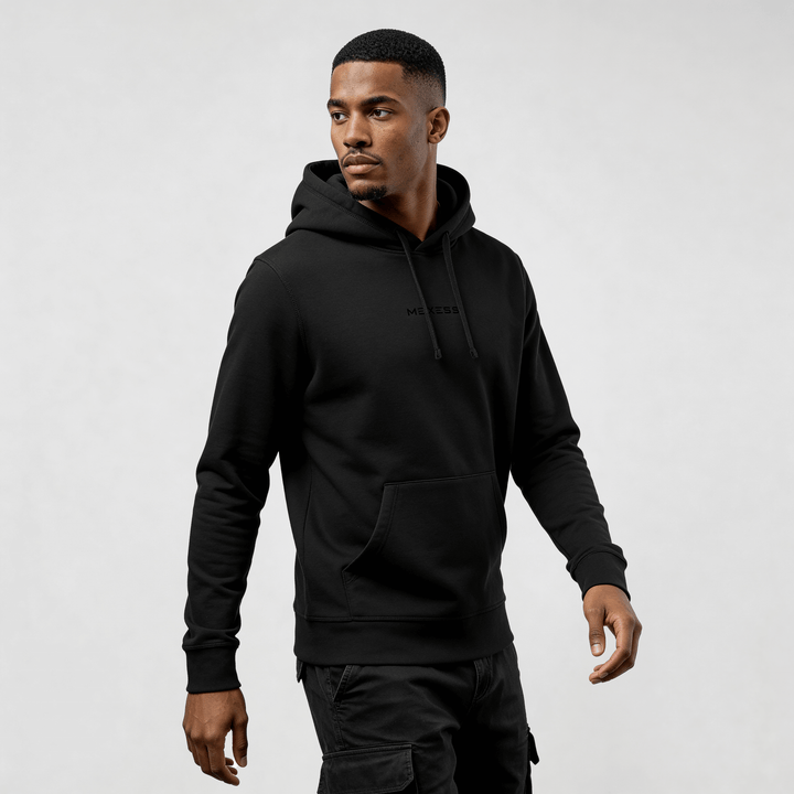streetwear hoodie Core Streetwear Hoodie DR006 black men’s regular fit midweight pullover with subtle chest branding