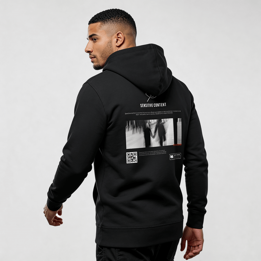 streetwear hoodie Iconic Streetwear Hoodie DR046 black men’s regular fit with bold back graphic, MEXESS
