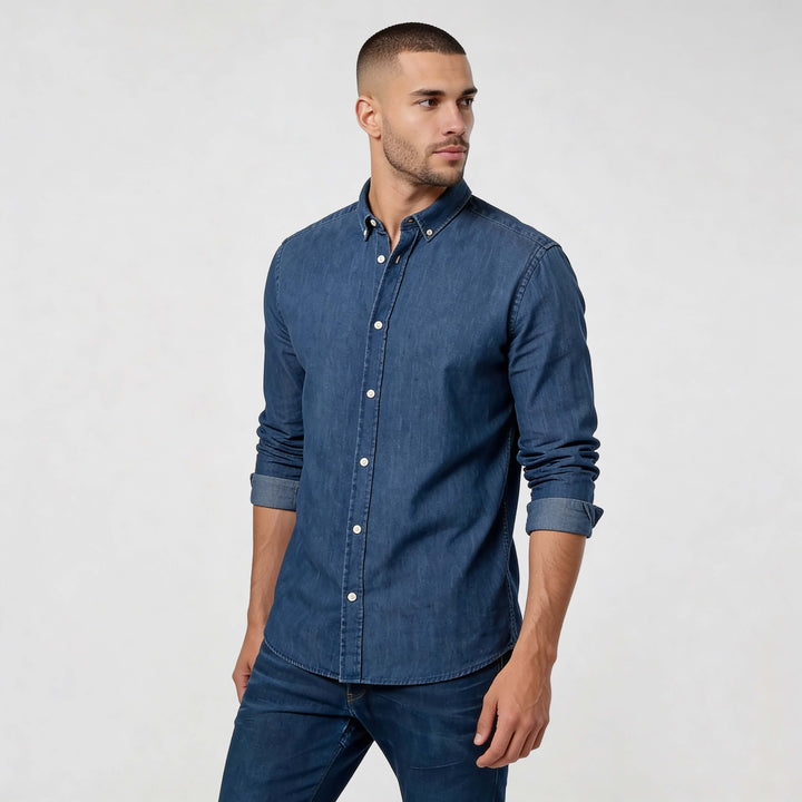 Τζιν πουκάμισο – Washed Minimal Essential