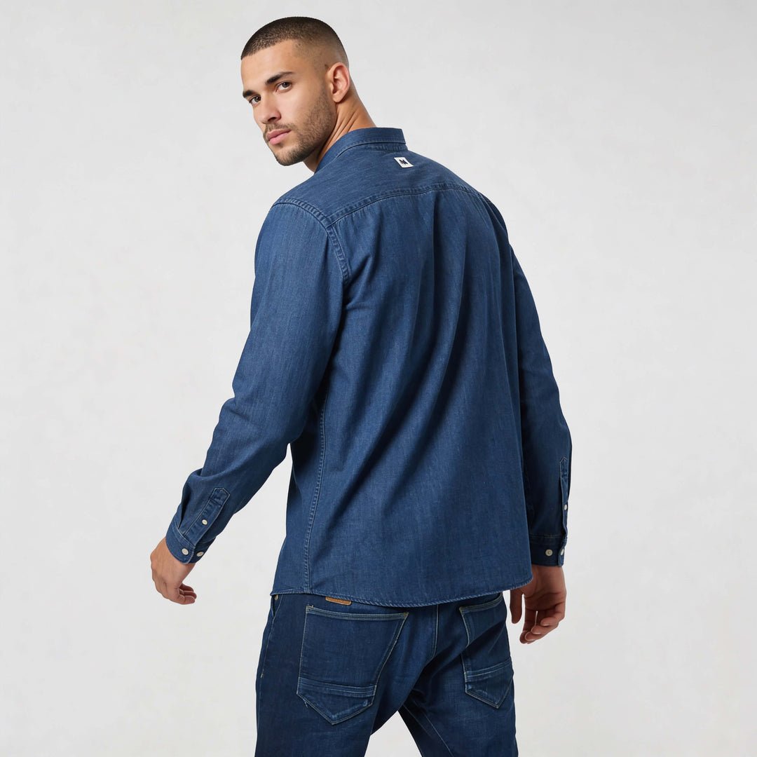 Τζιν πουκάμισο – Washed Minimal Essential