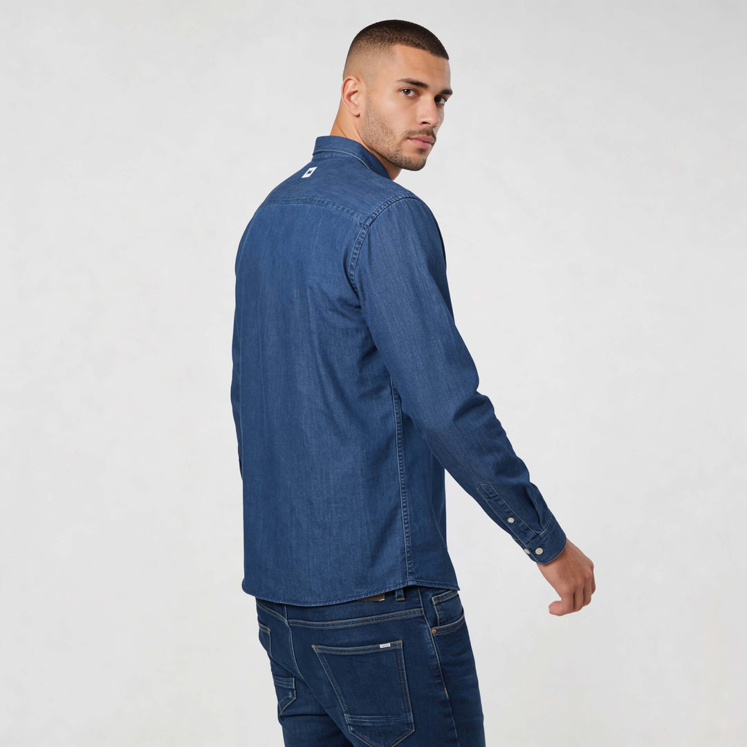 Τζιν πουκάμισο – Washed Minimal Essential