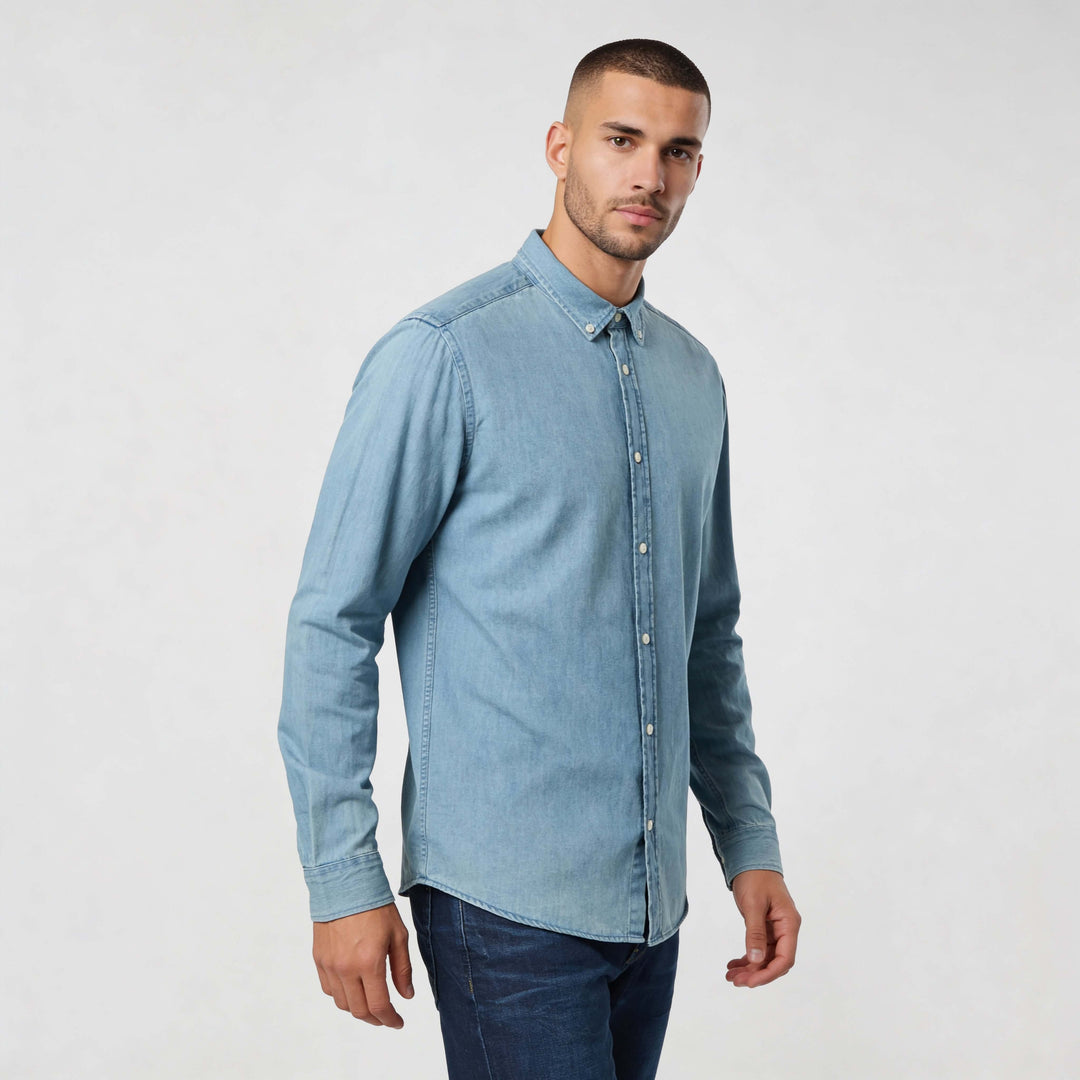 Τζιν πουκάμισο – Washed Minimal Essential