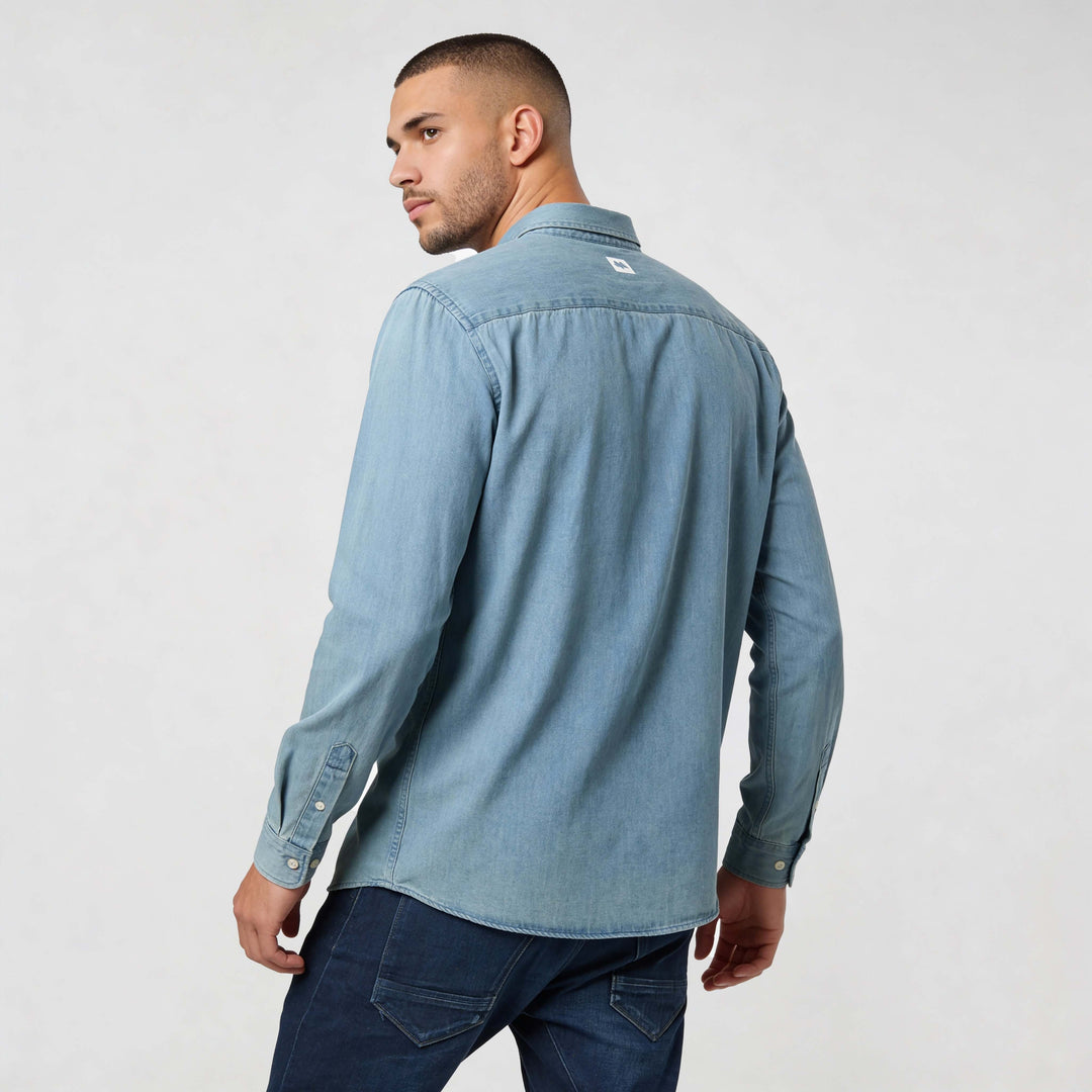 Τζιν πουκάμισο – Washed Minimal Essential