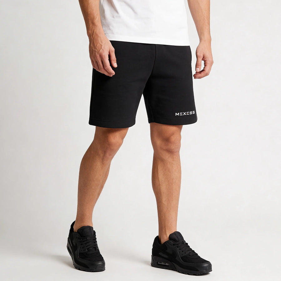 Fleece shorts met wit logo